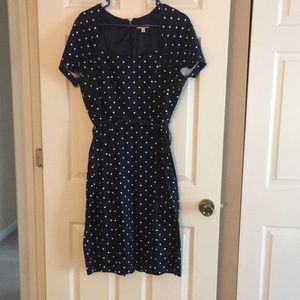 Like new Eva Mendes NY & Co Navy Dot dress!